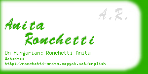 anita ronchetti business card